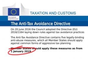 EU anti-money laundering Blacklist blocked. 1 The Anti Tax Avoidance Directive