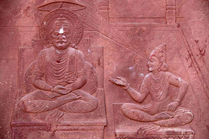 Bhagavad Gita engraved on a Hindu temple