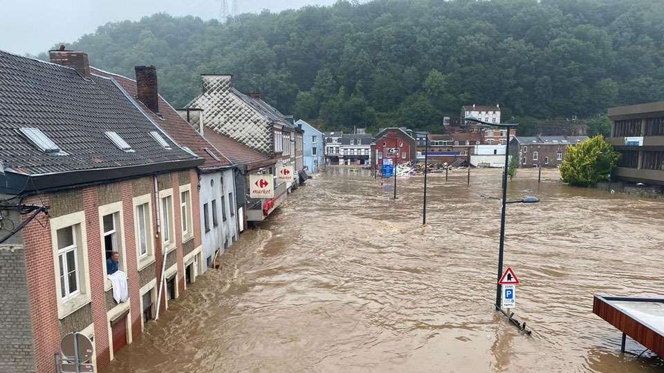 german town flooded